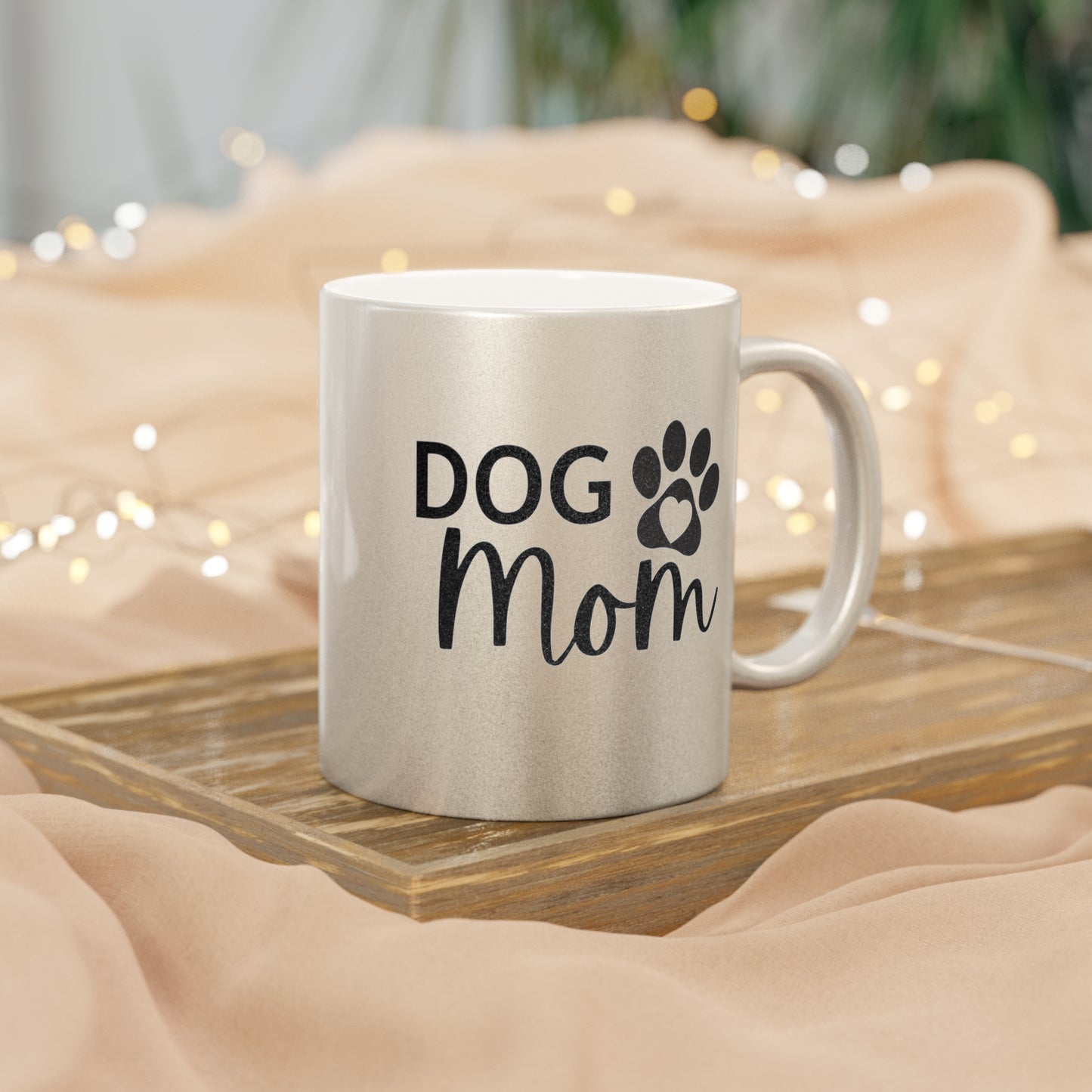 Dog Mom Metallic Mug (Silver\Gold)