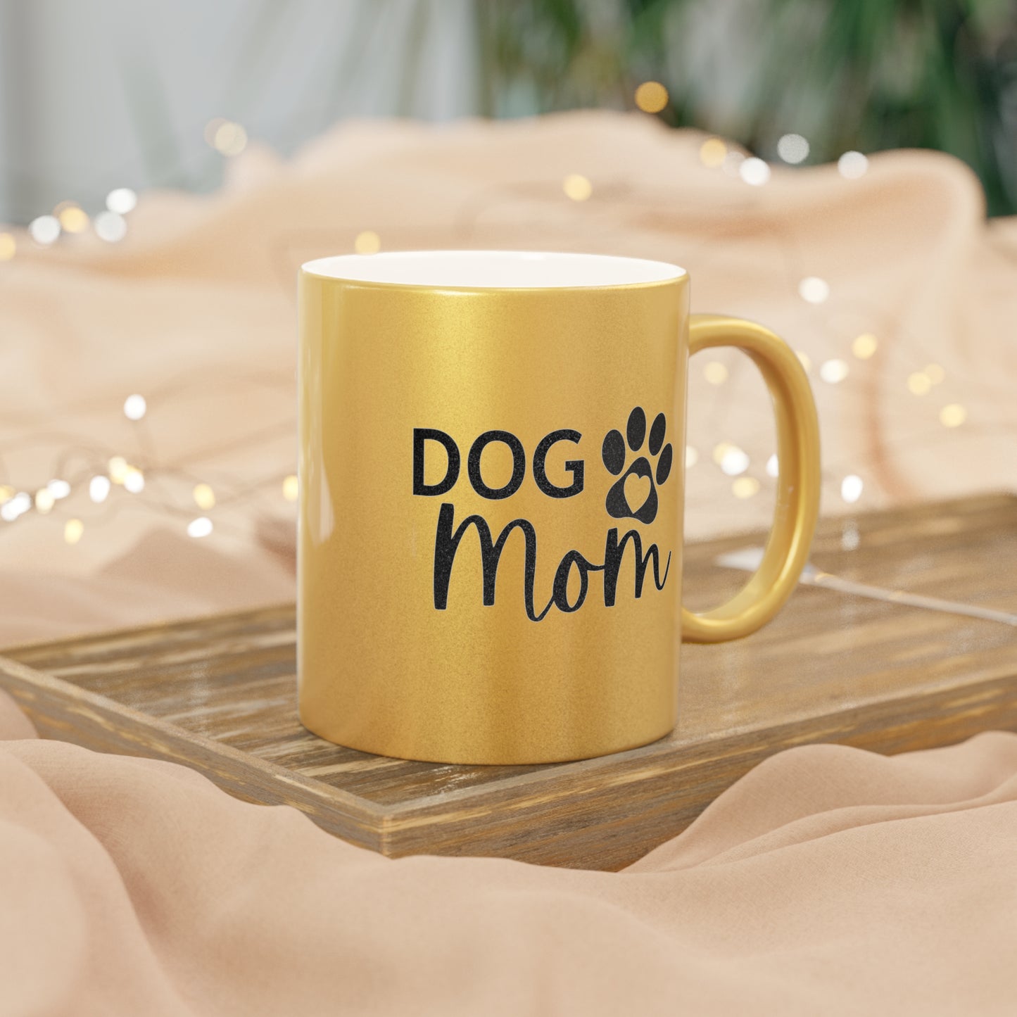 Dog Mom Metallic Mug (Silver\Gold)
