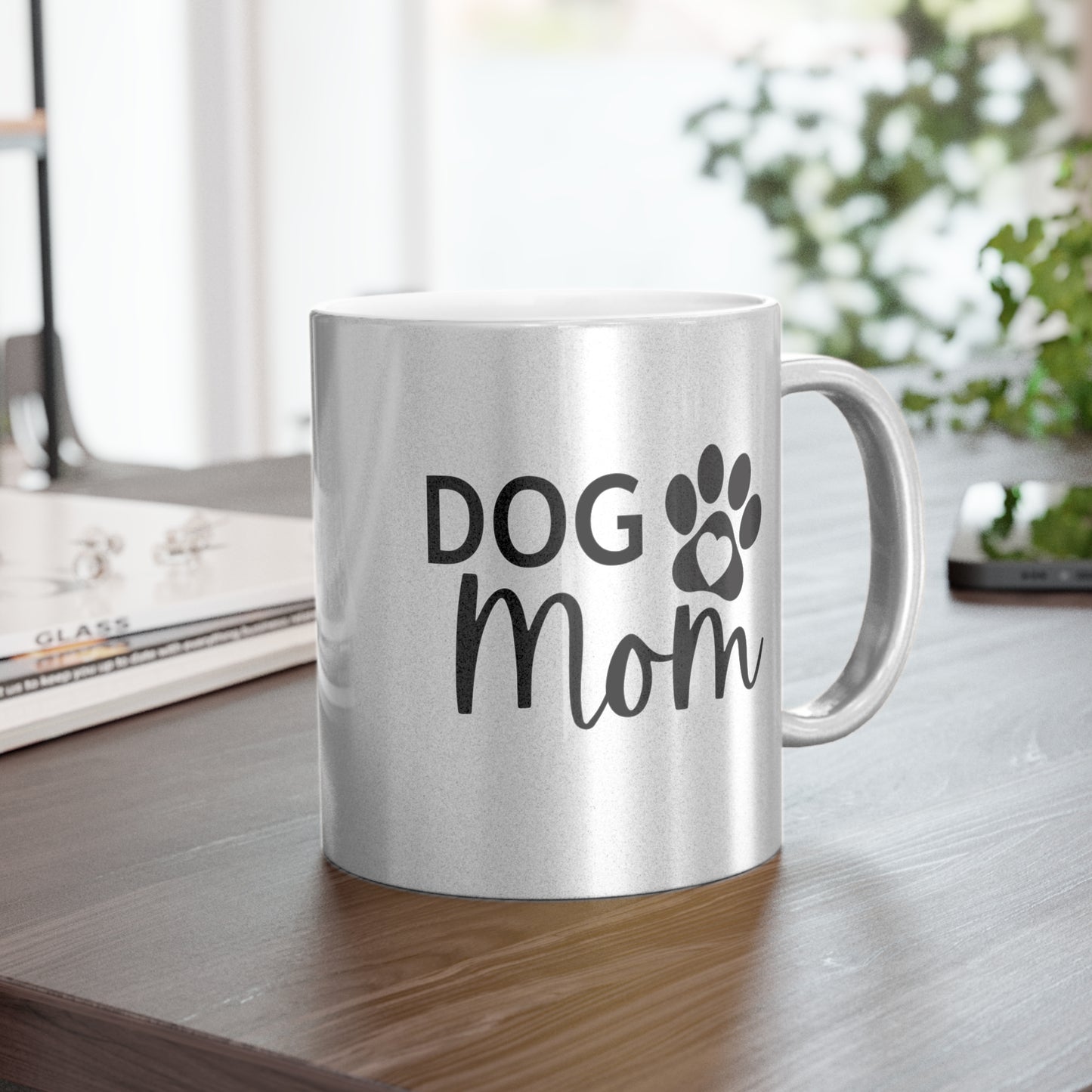 Dog Mom Metallic Mug (Silver\Gold)