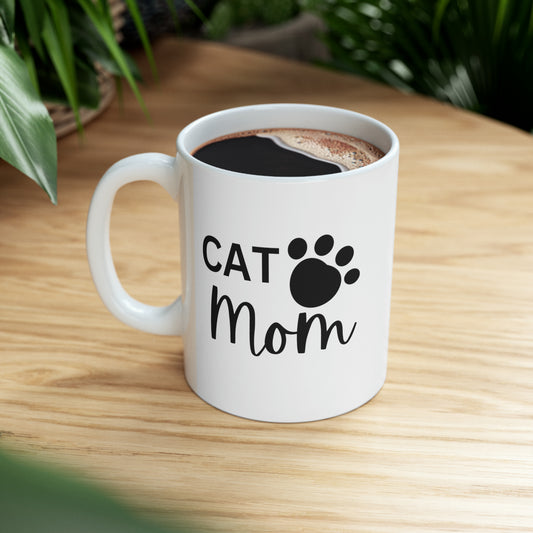 Cat Mom Ceramic Mug, 11oz