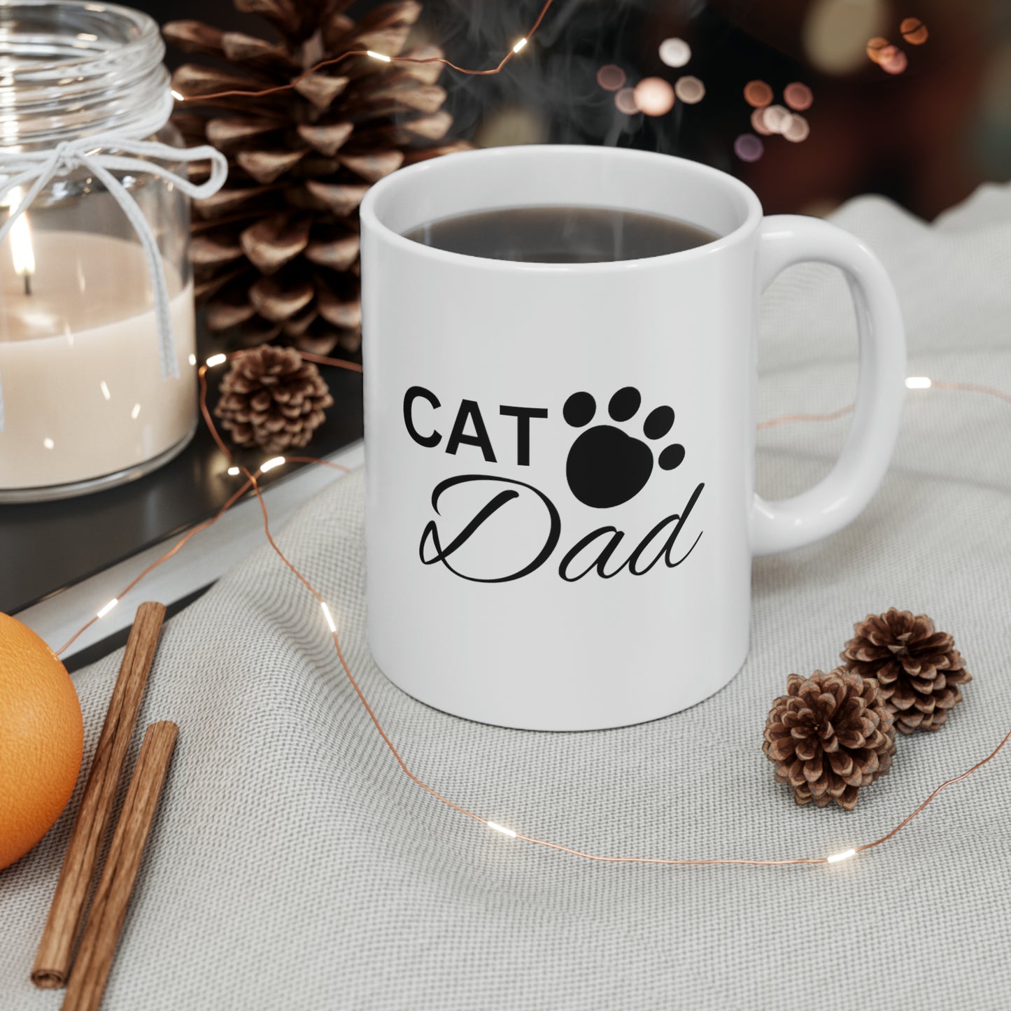Cat Dad Ceramic Mug, 11oz
