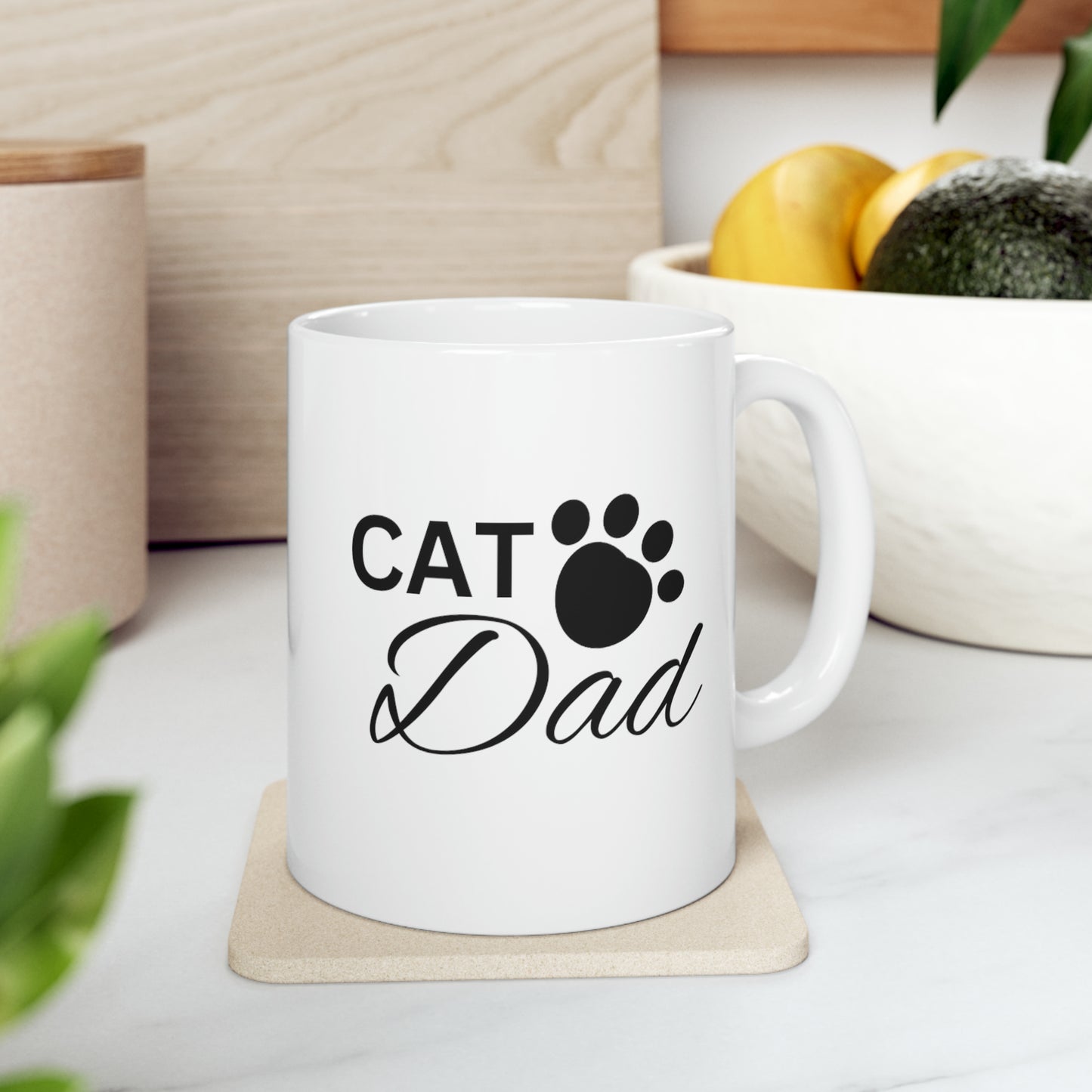Cat Dad Ceramic Mug, 11oz